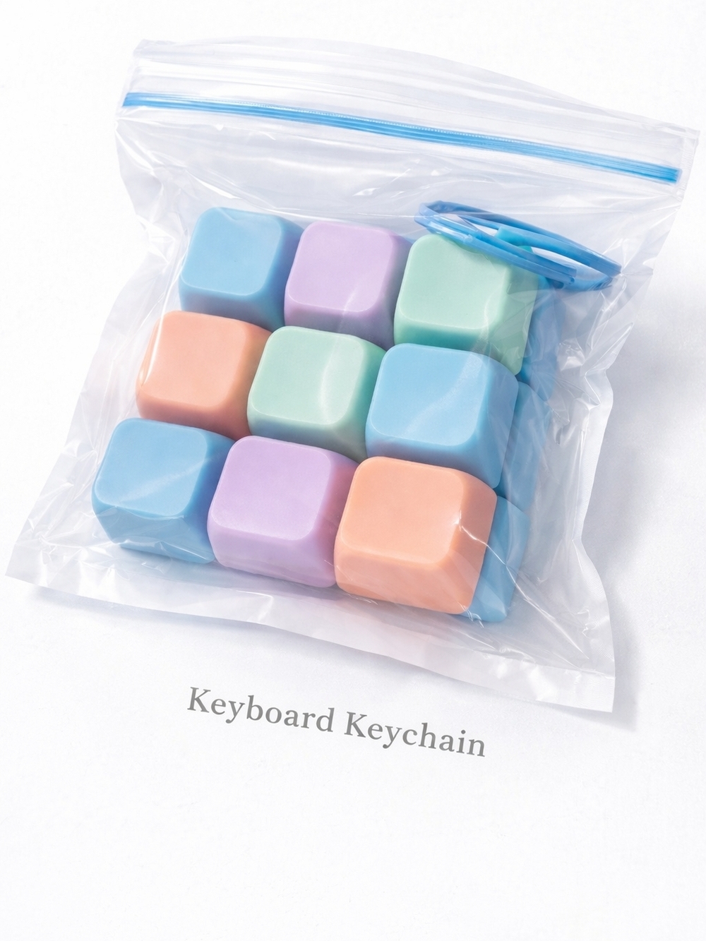 Pastel Cube Keycap Keychain 💎